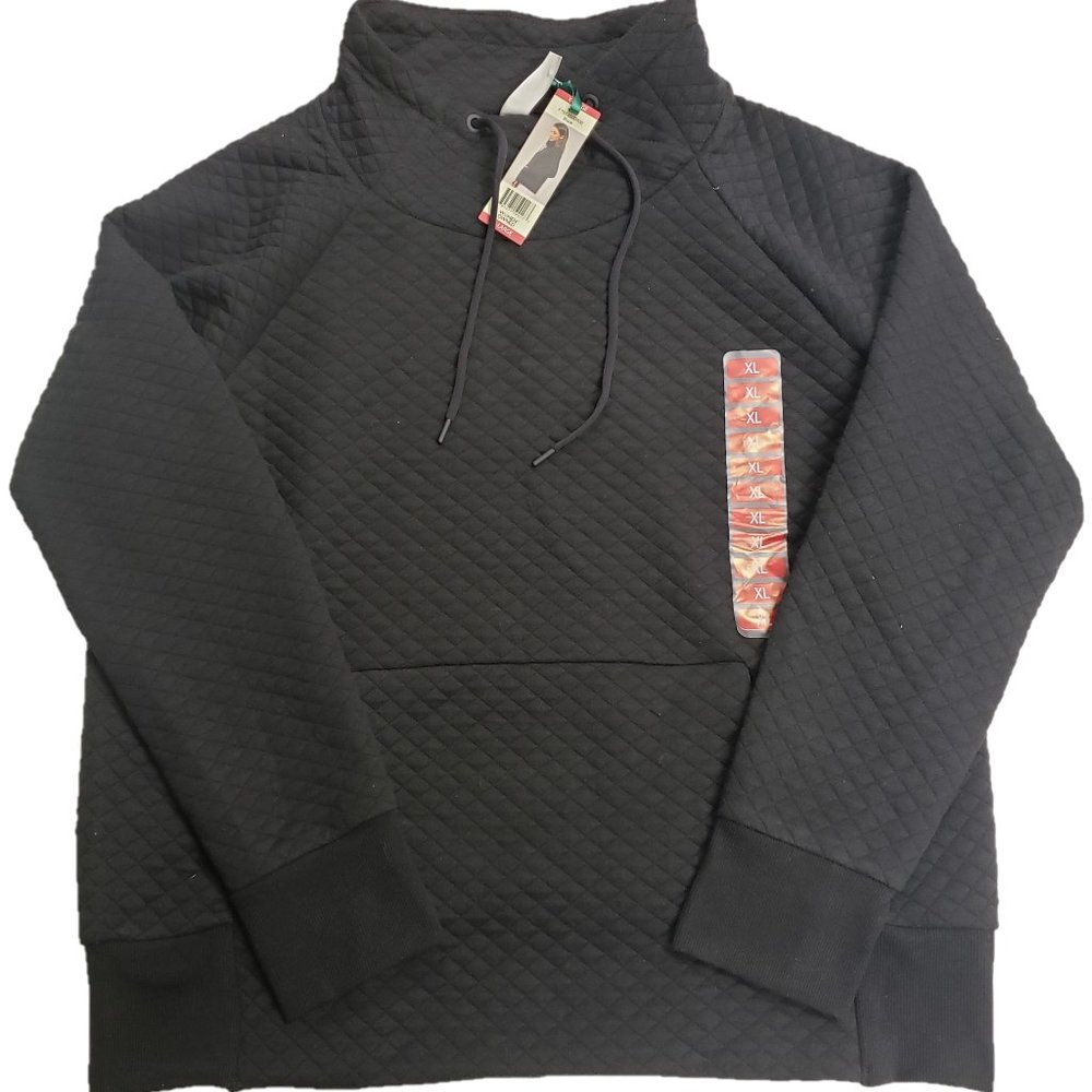 Green Tea Women Quilt Pullover Sweatshirt Top M
